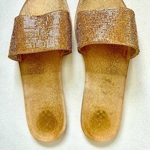 Vince Camuto Metallic Gold Jelly Flats